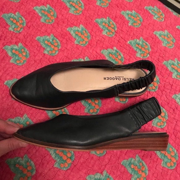 Navy leather sling back’s used with box. - Picture 5 of 8